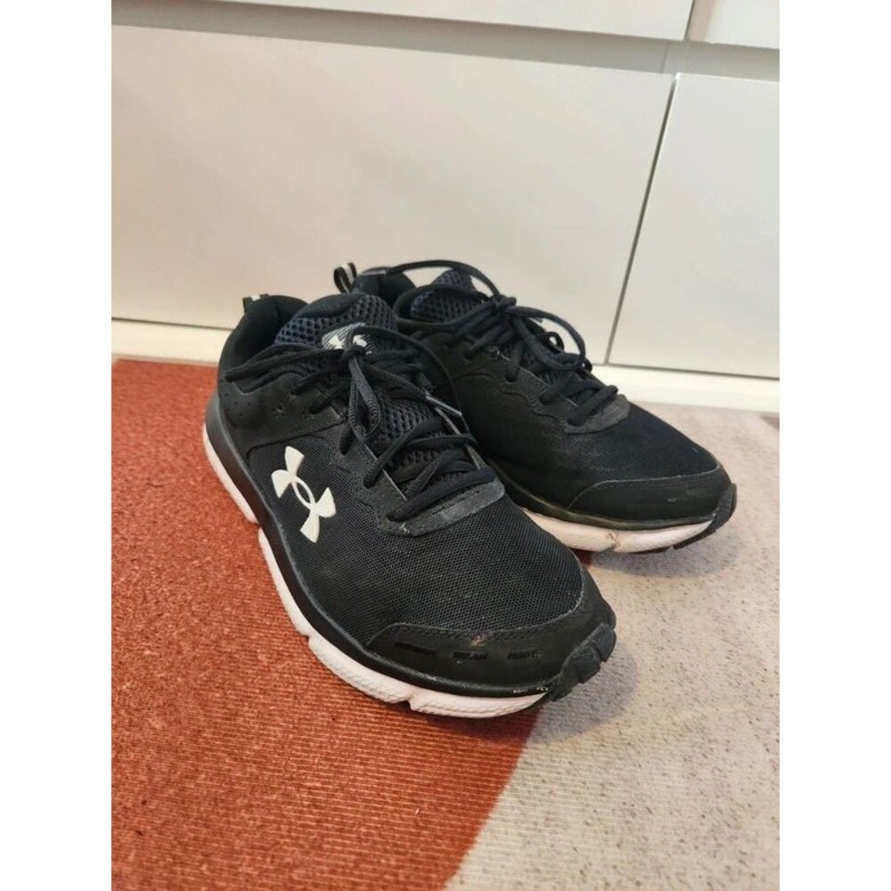 Under Armour Charged Assert 9 Men's Running Shoes – Black/White, Size US 11